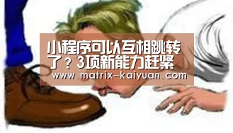 小程序可以互相跳转了？3项新能力赶紧Mark！_开云体育官网
