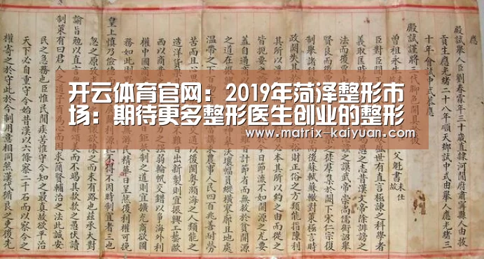 开云体育官网:2019年菏泽整形市场:期待更多整形医生创业的整形市场(图3) 开云体育官网